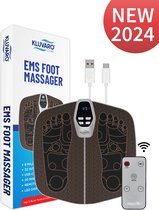 Kluvaro EMS Voetmassage Apparaaat met Afstandsbediening - Bloedcirculatie Apparaat - Bevordert Bloedsomloop - Acupressuur - NL Handleiding - USB-C Oplaadbaar - Bruin
