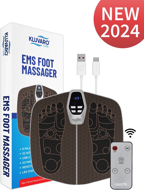 Kluvaro EMS Voetmassage Apparaaat - Afstandsbediening - - Kluvaro - €39,00