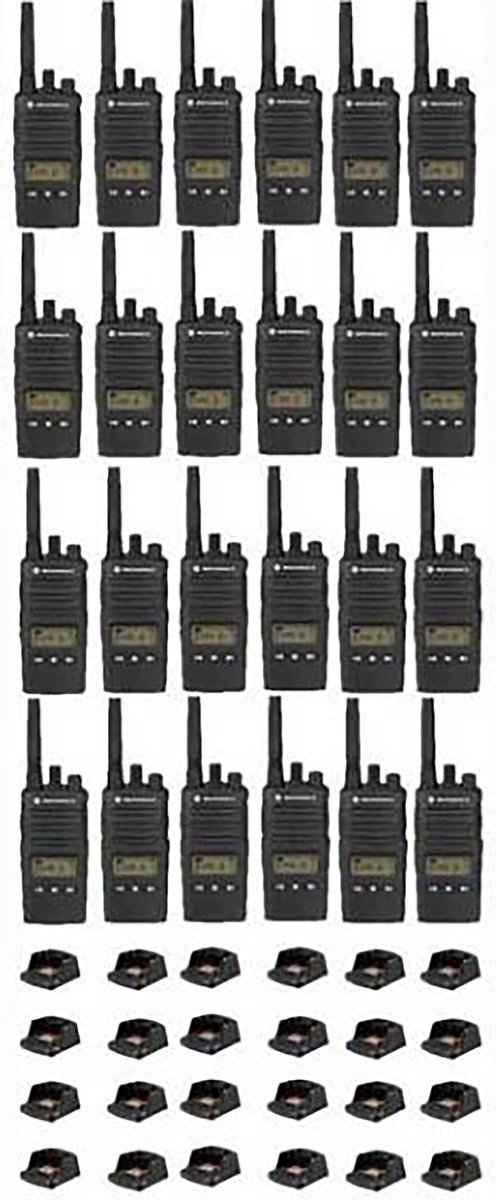 Set van 24 Motorola XT460 IP55 PMR446 Portofoon met tafellader