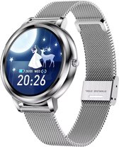 Darenci Smartwatch Classy Pro - Smartwatch dames - Smartwatch heren - Activity Tracker - Touchscreen - Stalen band - Dames - Heren - Horloge - Stappenteller - Bloeddrukmeter - Verbrande calorieën - Zuurstofmeter - Zilver - Spatwaterdicht