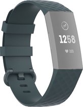 Jumada's - Horlogebandje - Bandje geschikt voor Fitbit - Fitbit Charge 3 - Sportbandje - Grijs (leisteen) - M/L - Horlogeband - Armband -Polsband - Stappenteller