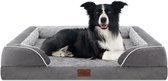 Grote hondenbedden, waterdichte orthopedische schuimrubberen hondenbedden voor grote honden, comfortabel huisdierbed met wasbare afneembare hoes en antislip bodem