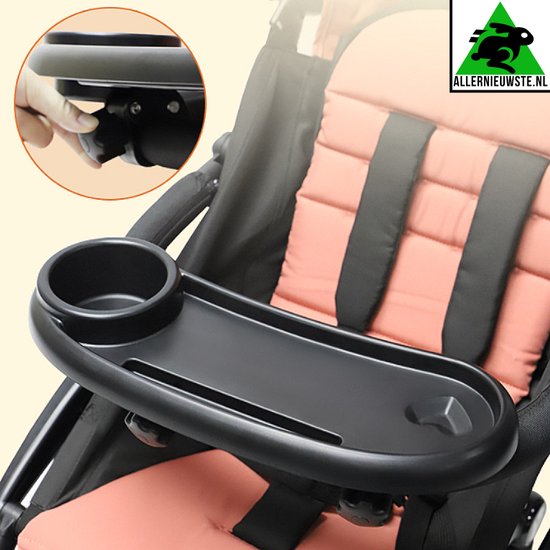Allernieuwste.nl® Buggy Tray UNIVERSEEL Maaltijdbakje Speeltafeltje met Mobiele Telefoon Sleuf Kinderwagen Tafel - 36 x 14.5 cm - Zwart van Allernieuwste.nl® — afbeelding 5