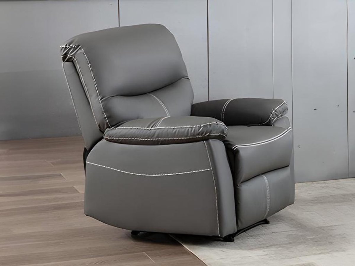 Vente-unique Fauteuil van grijze kunstleer CANBY Grijs
