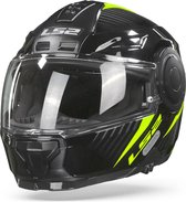 LS2 FF902 Scope Skid Black Hivis Yellow Modular Helmet XS - Maat XS - Helm