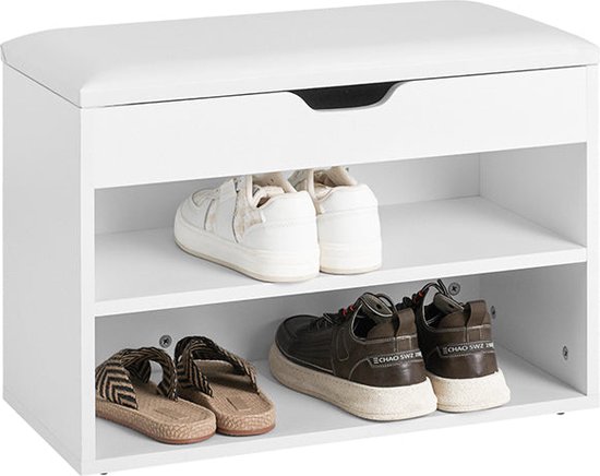 Schoenenrek zacht fluweel gewatteerde entreebank moderne schoenenrek zitbank voor hal premium schoenenbank schoenenkast organizer met metalen schoenenrek blauw 80 x 30 x 45 cm (3