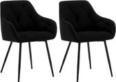 Rootz Velvet Eetkamerstoel - Elegante stoel - Comfortabel zitcomfort - Luxe fluweel, stevig metalen frame, ergonomisch ontwerp - 56 cm x 83,5 cm x 53 cm