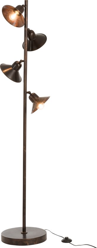 J-Line 4 Lampen staande lamp - metaal - donkerbruin - woonaccessoires