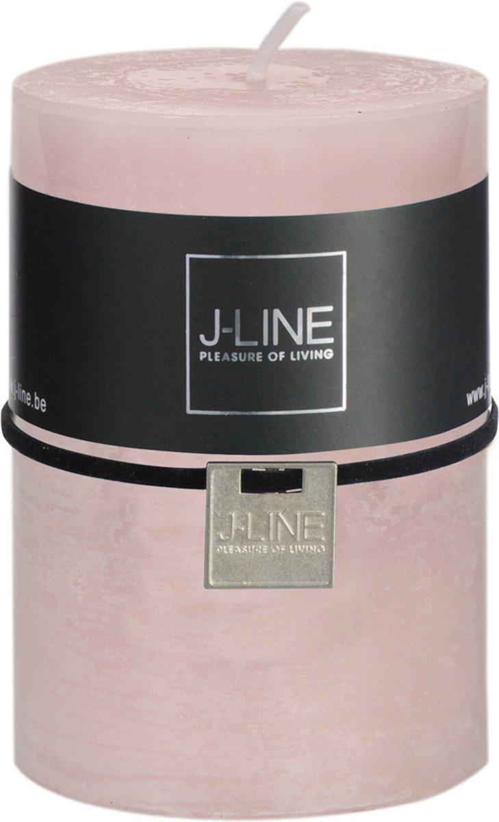 J-Line cilinderkaars - poederroze - 48U - medium - 6 stuks