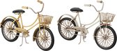 J-Line damesfiets Mandje - metaal - beige/geel - 2 stuks