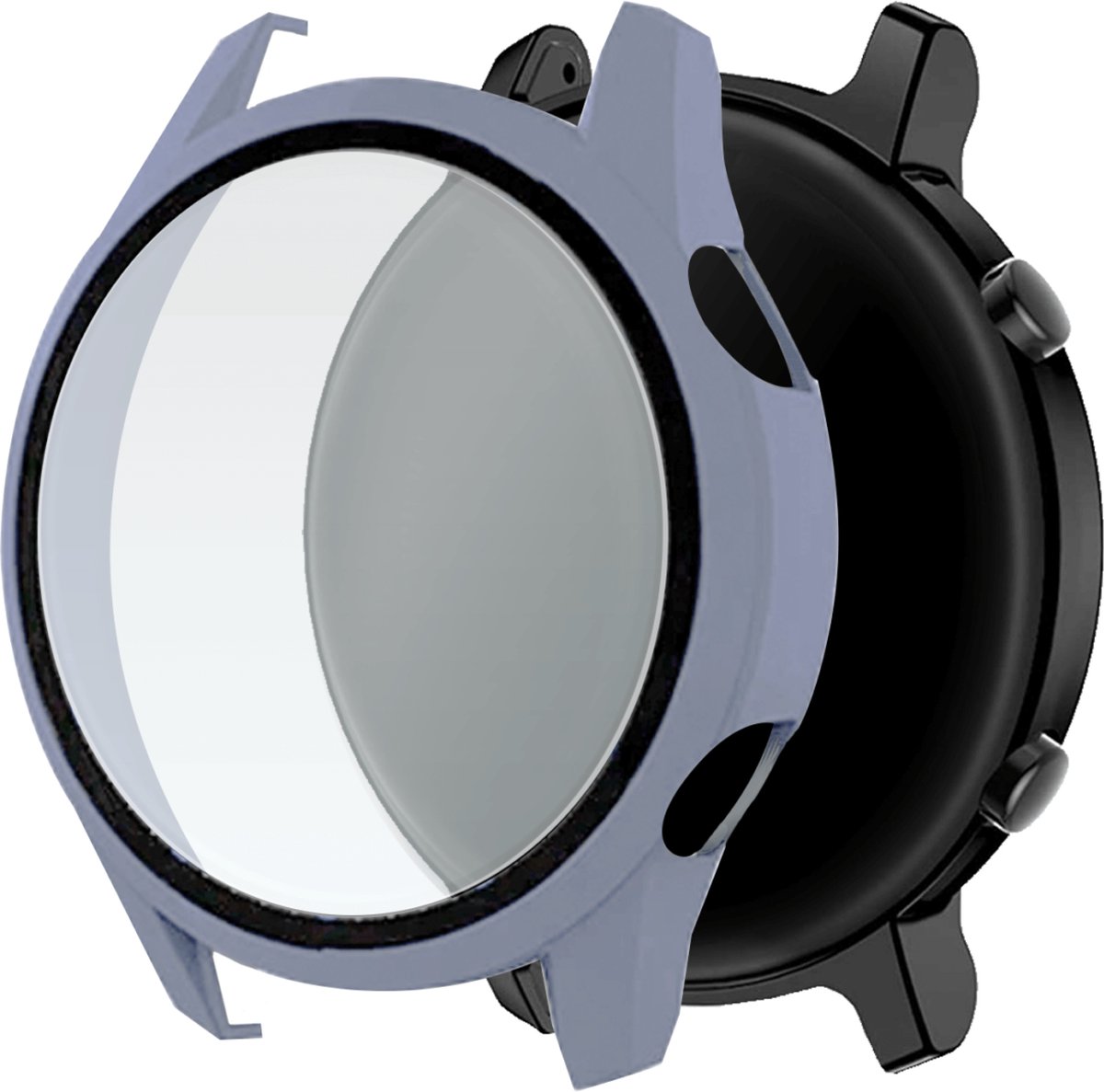 Telefoonglaasje Hoesje met Screenprotector Geschikt voor Huawei Watch GT2 - 42mm - Paars
