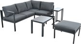 Merax Garten-Lounge-Sessel-Set, Ecklounge, Gartenmöbel für 6–8 Personen, Gartenmöbel-Set, wetterfeste Lounge-Möbel, Outdoor-Aluminium-Eckabdeckung, Anthrazit, 5er-Set, inklusive aller Kissen
