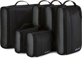Bagsmart Packing Cubes Set - 6 Delige Koffer Organizer voor 24" Koffer - Zwart Grijs