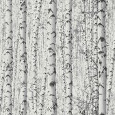 Natuur behang Profhome 387191-GU vliesbehang hardvinyl warmdruk in reliëf glad met natuur patroon mat wit grijs zwart 5,33 m2