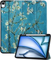 Hoes Geschikt voor iPad Air 2024 (13 inch) Hoes Book Case Hoesje Trifold Cover Met Uitsparing Geschikt voor Apple Pencil - Hoesje Geschikt voor iPad Air 6 (13 inch) Hoesje Bookcase - Bloesem