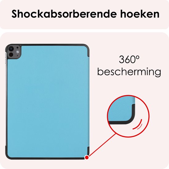 Étui adapté pour iPad Pro 2024 (11 pouces) Étui à couverture rigide avec protecteur d'écran - Bleu clair