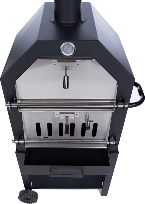 RedFire - Lorenzo Outdoor Oven - Zwart - Staal - Stevig staal - Industrieel - Terrasverwarming - Sfeerhaard - Oven - inclusief: Pizza Plaat - Oven 50 x 37 cm van RedFire — afbeelding 2