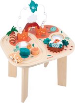 Dino tafel met 8 activiteiten voor de eerste leeftijd ontwikkelt fijne motoriek en behendigheid speelgoed van FSC-hout vanaf 12 maanden J05825 meerkleurig medium