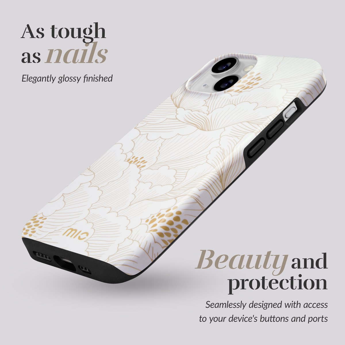 MIO MagSafe Apple iPhone 13 Pro Hoesje | Hard Shell Back Cover | Geschikt voor MagSafe | White Roses