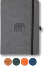 Dingbats* Wildlife A5 Soft Cover Notitieboek - Grey Elephant Stippen - Bullet Journal met 100 gsm Inktvrij Papier - Schetsboek met Zachte Kaft, Binnenvak, Elastische Sluiting en Bladwijzer