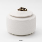 Shiro urn (S) - wit - hoogwaardig keramiek - SANA - moderne urn - crematie urn - 330ML - as urn - huisdieren urn - urn hond - urn kat - menselijk as - familie urn - urn voor as volwassen - urne - urne hond - urnen - urne volwassenen – mini urn