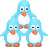 Canard/pingouin en caoutchouc - 3x - Bleu Classic - articles amusants pour la salle de bain - taille 6 cm - plastique - speelgoed aquatiques pingouins