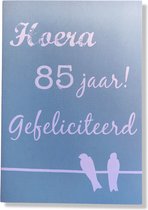 Hoera 85 Jaar! Luxe verjaardagskaart - 12x17cm - Gevouwen Wenskaart inclusief envelop - Leeftijdkaart