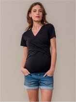 Prénatal voedingsshirt - Zwangerschapskleding - Black - Maat L