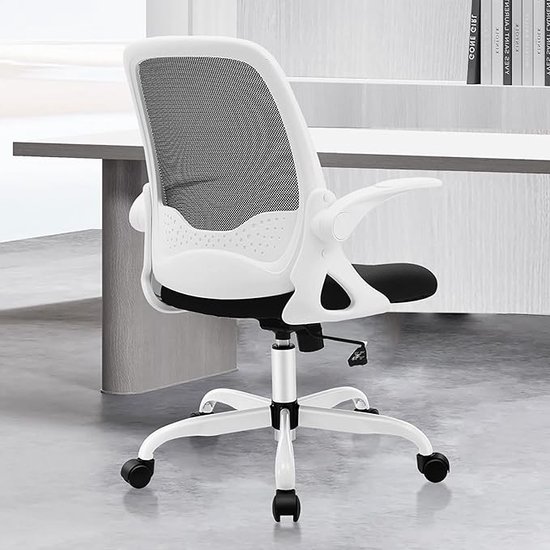 Ergonomische bureaustoel - bureaustoel met hoge rugleuning, verstelbare lendensteun,55 x 55 x 55 cm
