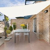 Zonnezeil, rechthoekig, 2 x 4 m, waterdicht, PES polyester, zonwering, windscherm, waterafstotend, uv-bescherming, voor balkon, tuin, terras, beige