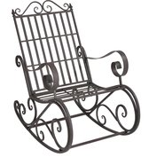 In And OutdoorMatch Rocking Chair Reina - Métal - 92x59x90 cm - Vert - Résistant aux intempéries - Bench de Swing mentale stable - Design Classique