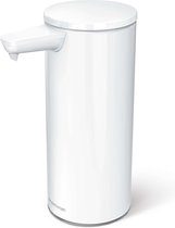 Simplehuman - Zeepdispenser 266 ml met Sensor Oplaadbaar - Roestvast Staal - Wit