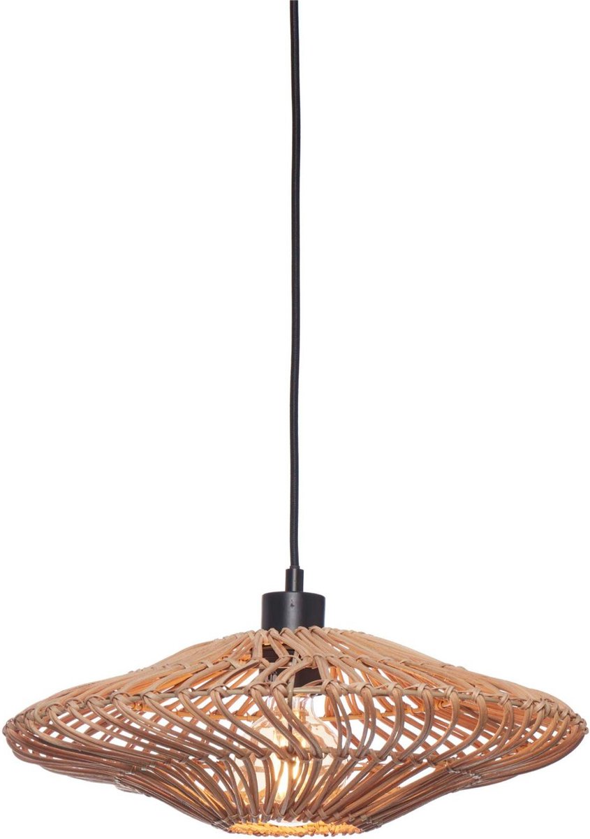GOOD&MOJO Hanglamp Zanzibar - Rotan - Ø40x12cm - Modern - Hanglampen Eetkamer, Slaapkamer, Woonkamer