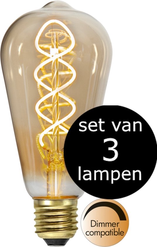 - Edison Lamp - E27 - 3.2W - Super Warm Wit - 2200K - Dimbaar