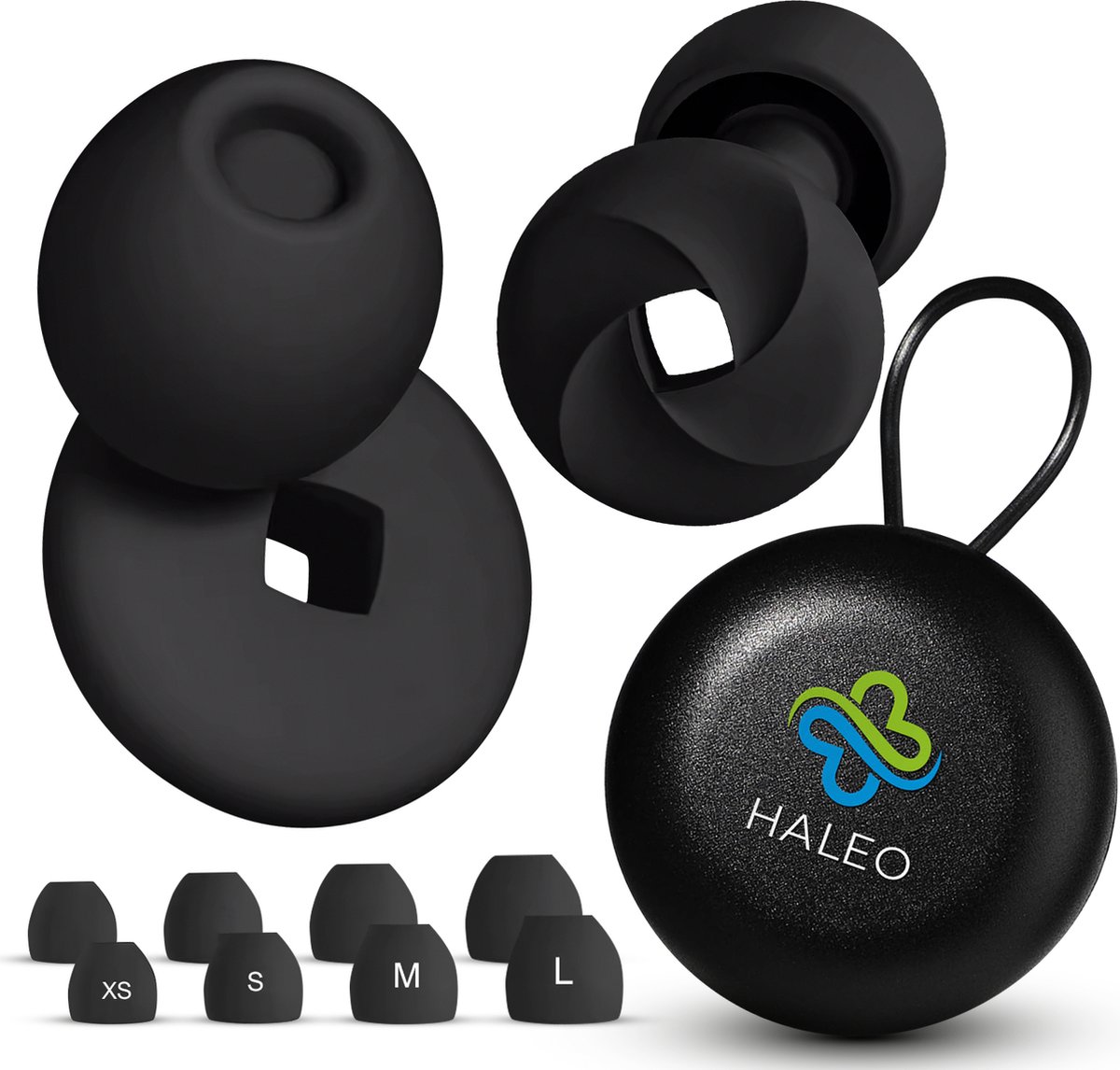 Goedkoopste Haleo® Slaapoordoppen - Oordopjes slapen - Anti Snurk - Sleep Plugs - Festival Oordopjes - Gehoorbescherming - Sport Oordopjes - 4 Maten - Herbruikbaar - Hoge Geluidsdemping 33dB - Zwart