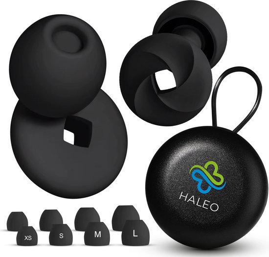 Haleo® Slaapoordoppen - Oordopjes slapen - Anti Snurk - Sleep Plugs - Festival Oordopjes - Gehoorbescherming - 4 Maten - Herbruikbaar