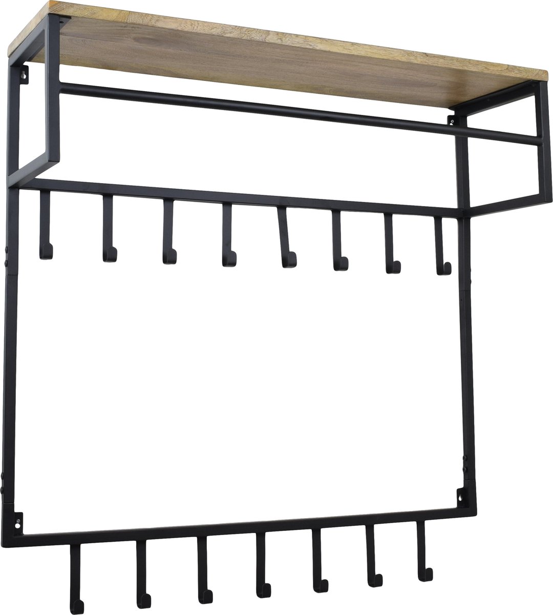 LOFT42 Petri XL Kapstok - 15 haken - Metaal - Zwart - 100x105x30