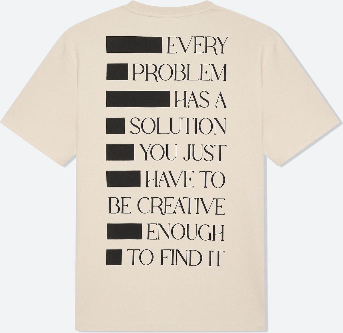 Solution Clothing Creative - Casual T-shirt met Print - Lang - Korte Mouwen - Volwassenen - Heren - Mannen - Beige - M - M - Solution Clothing