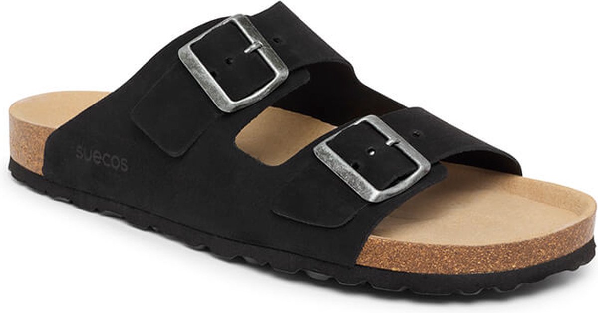 Suecos EK slippers soft heren maat 43 – zwart - vermoeide voeten – zacht voetbed - antibacteriële binnenzool – comfortabel - ademend
