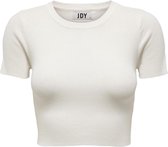 Jacqueline de Yong T-shirt Jdycirkeline S/s Crop Top Knt Noos 15294790 Cloud Dancer Dames Maat - XL