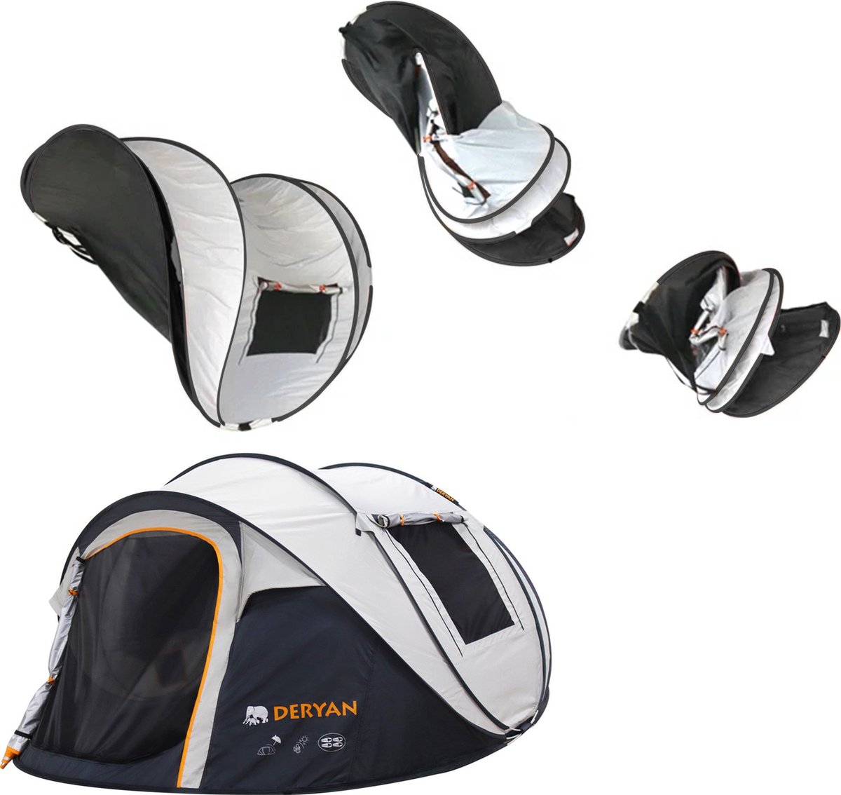 Deryan Pop Up Tent - 4 persoons - 2000MM waterkolom - UV 50+ - Cream – foto 8