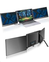 Tech Vision - Portable Monitor - Gaming Monitor - Extra beeldscherm laptop - Draagbare Monitor - Tri Screen - Draagbaar scherm voor laptop - Voor 13.3-17.3 inch laptops - Windows/MacOs -USB C/USB A - 1 kabel aansluiting - Full HD - Model 2024
