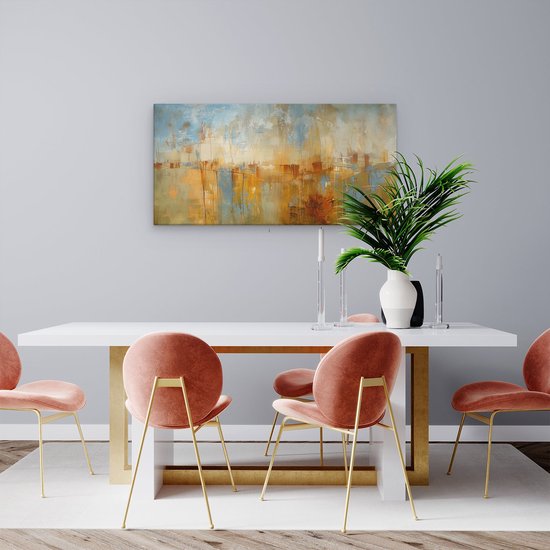 Artaza Peinture sur toile oeuvre abstraite d'une ville - 100x50 - Décoration murale - Photo sur toile - Impression sur toile