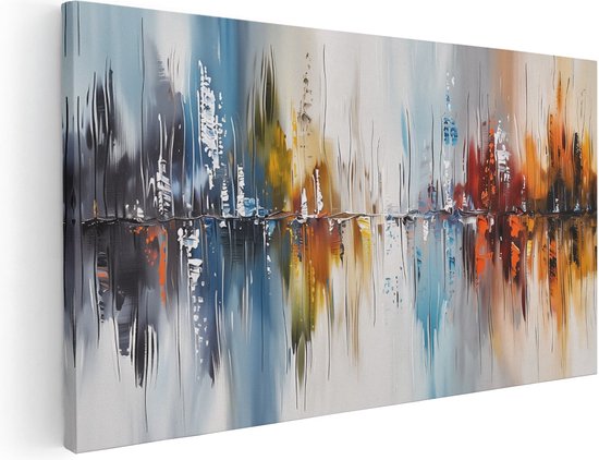 Artaza Peinture sur toile abstraite avec de nombreuses couleurs – 60 x 30 – Klein – Photo sur toile – Impression sur toile