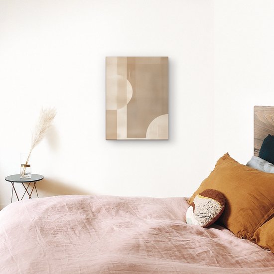 Artaza Peinture sur toile Beige et Wit Image abstraite – 60 x 80 – Décoration murale – Photo sur toile – Impression sur toile