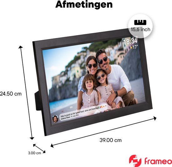 Andoer 15 inch digitale fotolijst LED fotolijst album desktop 1280 * 800 HD eBook/klok/kalender met bewegingssensor, aanraaktoetsen en afstandsbediening, kerst- en verjaardagscadeau