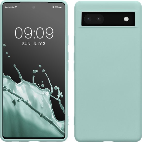 kwmobile coque de téléphone adaptée à Google Pixel 6a - Coque pour smartphone - Coque arrière en menthe fraîche
