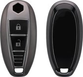 kwmobile autosleutel hoesje geschikt voor Suzuki Sport 2-knops autosleutel Keyless Go - autosleutel behuizing in mat zwart / zwart