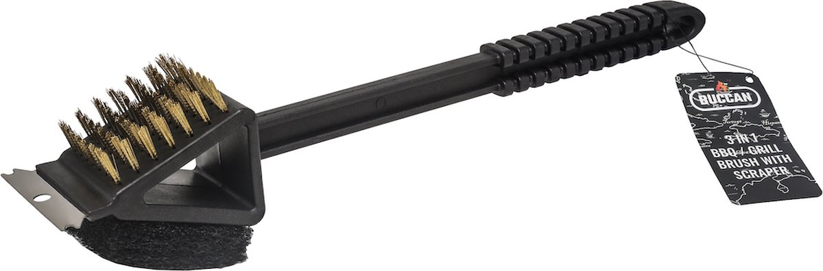 Buccan 3-in-1 Barbecue Brush - Black