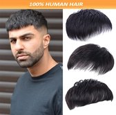 Extensions de cheveux 100% vrais pour couvrir les cheveux gris ou les zones chauves ou pour plus de volume cheveux noirs topper hommes modèle 2 court